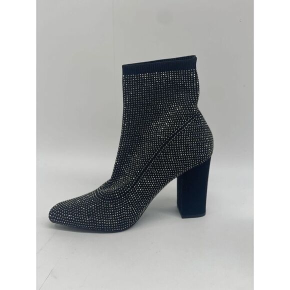 Wild Pair Women's Baybe Bling Sock Booties - Pewter Bling 8.5M - Picture 3 of 9